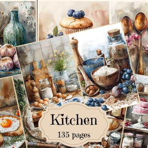 Forniture per diario di cucina vintage, scrapbooking rustico, carta digitale, sfondi shabby chic per cucina vintage, interni rustici