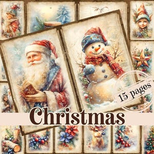 Vintage Christmas Scrapbook Paper: Christmas  Junk Journal (Digital Download)