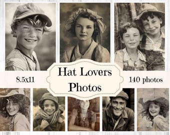Vintage Hut Fotos: Shabby Chic Ephemera für Junk Journals (Digitaler Download)