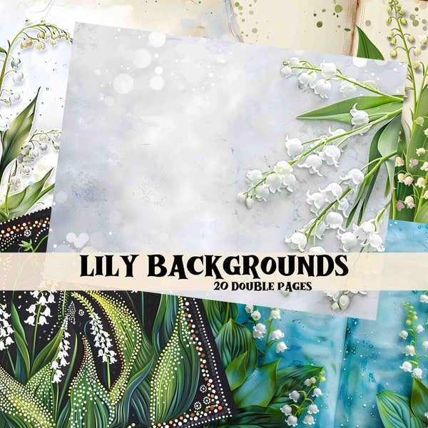 Lily Junk Journal Kit Lily Flowers Scrapbook Kit Flowers Junk Journal Supplies Shabby Chic Lily Backgrounds Printable