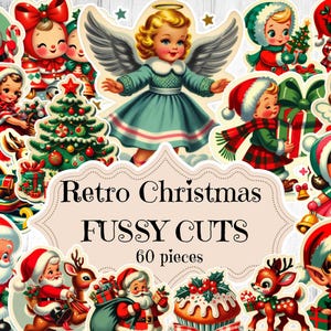 Retro Christmas Fussy Cuts: Vintage Printable Ephemera (Digital Download)