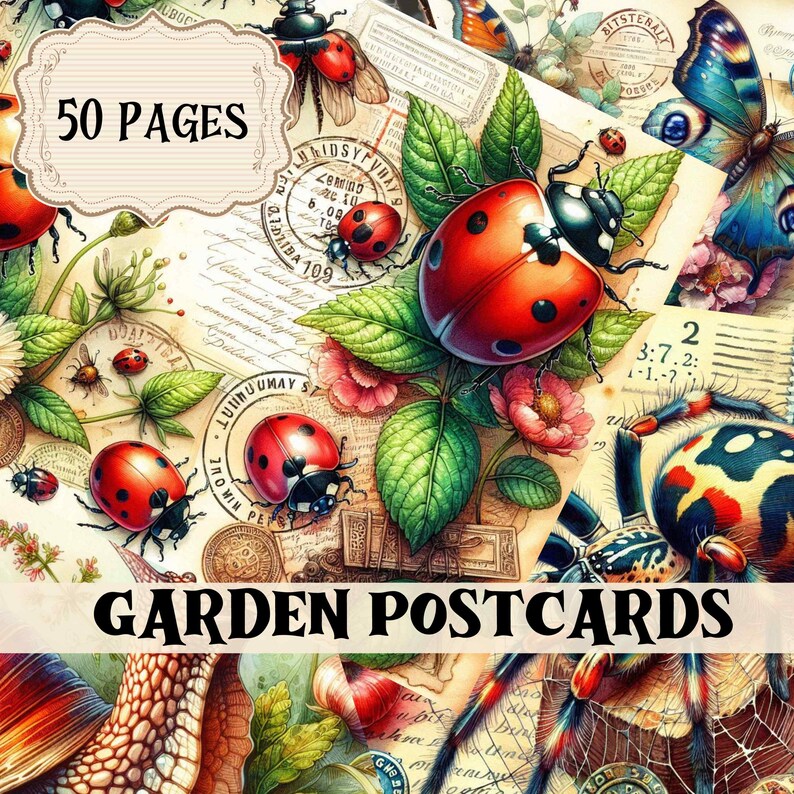 Garden Junk Journal Supplies Floral Scrapbook Printable Pages Garden