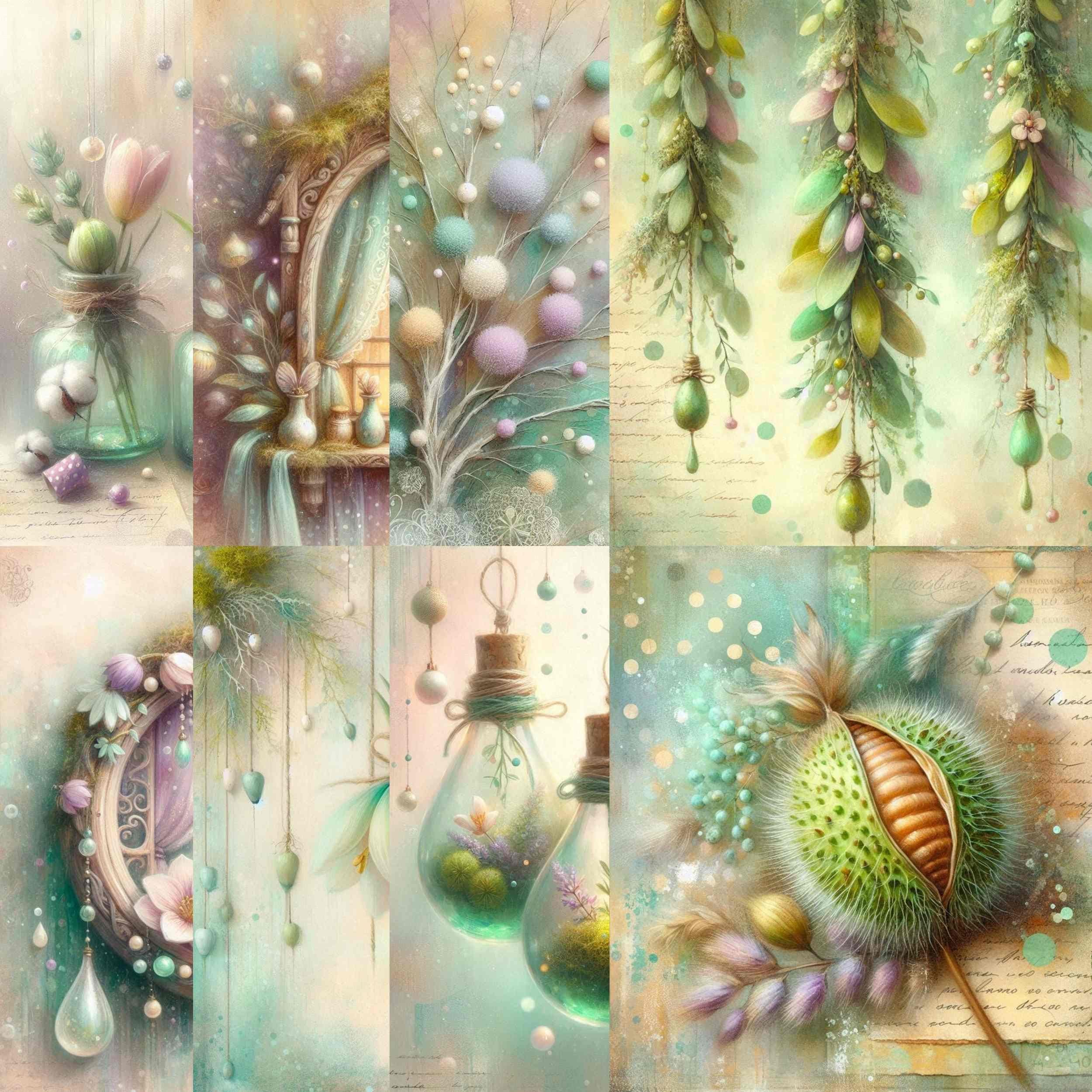 Spring Background Texture Scrapbook Spring Fairy Printable Pages: Scrapbook Spring Backgrounds (digital ...