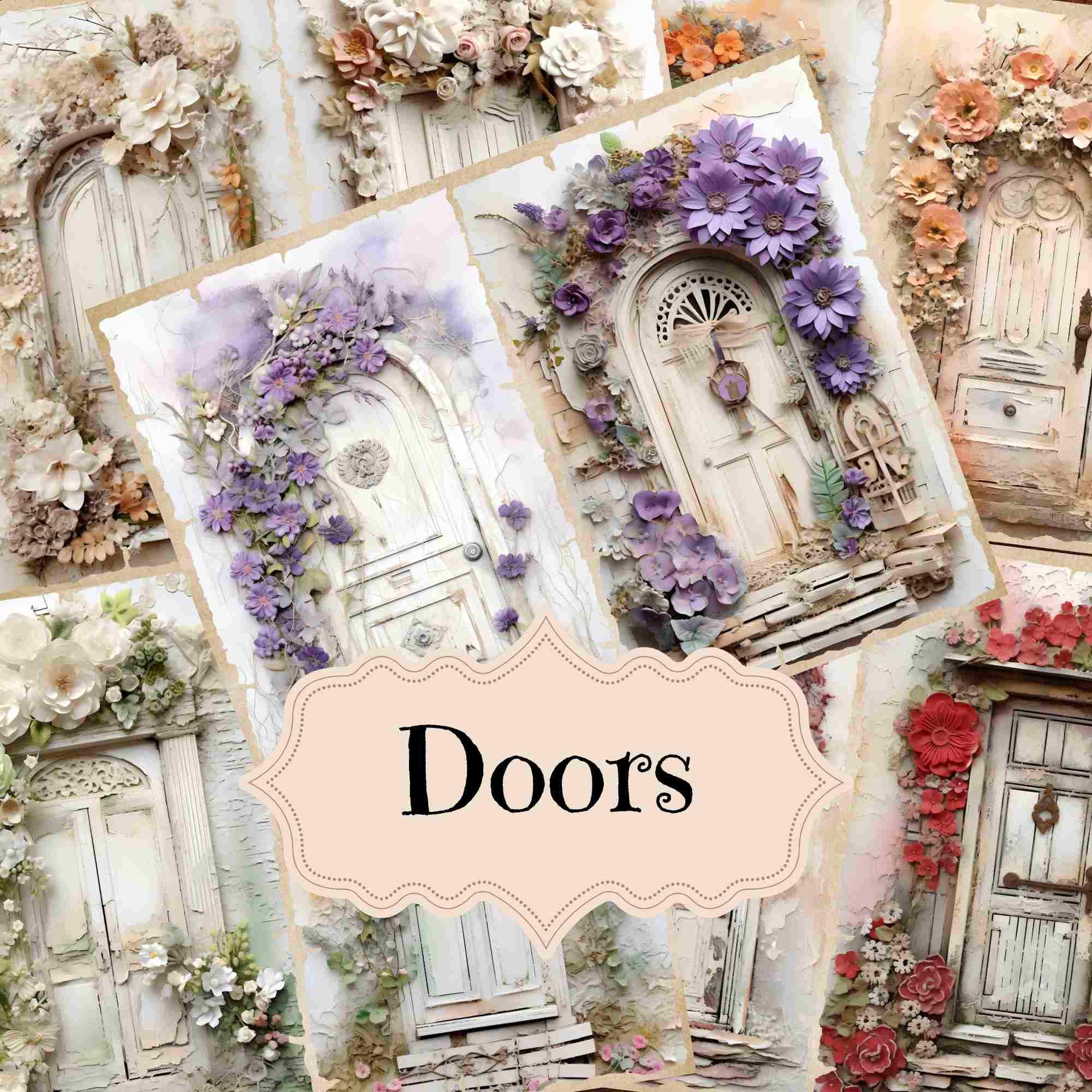 Colorful Doors Junk Journal Kit: Shabby Chic Scrapbook Supplies ...