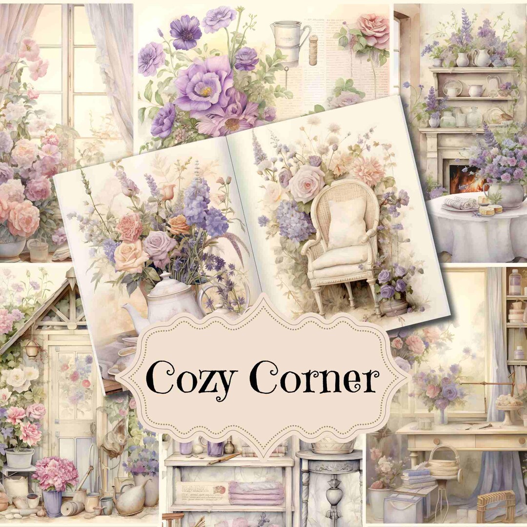 Purple Flower Junk Journal Kit: Vintage Ephemera (digital Download) - Etsy