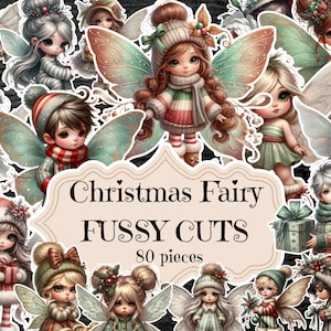 Kerstfee Kieskeurig Cuts Junk Journal Supplies Plakboek Afdrukbare Fairy CutOuts Enchanted Forest Junk Shabby Chic Fairy Ephemera