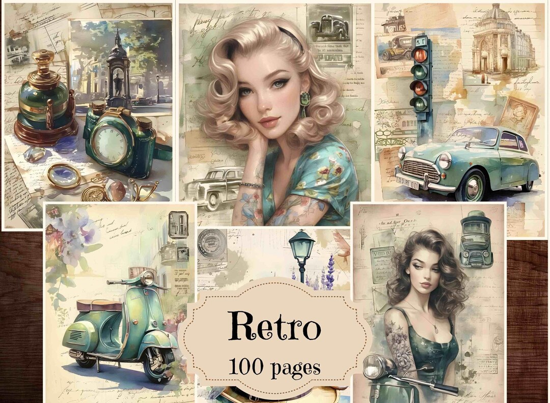 Retro Junk Journal Kit: Vintage Scrapbook Paper (digital Download) - Etsy