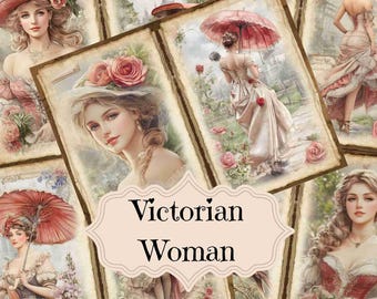 Printable Victorian Woman Junk Journal: Shabby Chic Printable Pages (Digital Download)