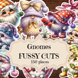 Gnomes Fantasy Coupes difficiles Fournitures de journal indésirable Scrapbooking Gnomes imprimables Découpes Découpes de gnomes Photos de gnomes shabby chic