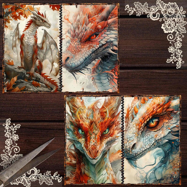 Transform your scrapbooking projects into enchanting tales with our Red Dragon Junk Journal Supplies, offering a plethora of elements to embellish your pages with whimsical charm.