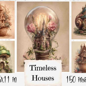 Zestaw do dziennika śmieci w domach Kolorowy dziennik śmieci w domu Materiały Kwiaty Mantion Shabby Chic Domy Tła Pałac Album