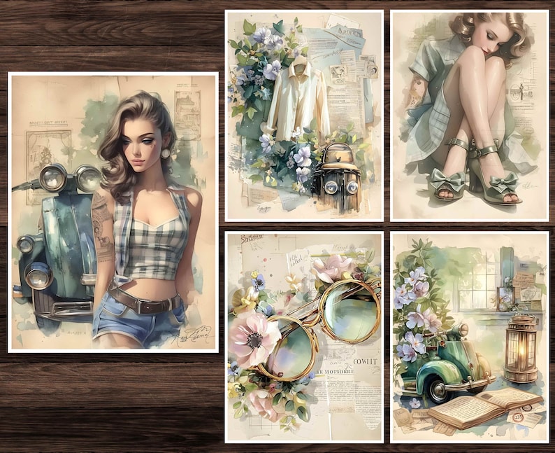 Retro Junk Journal Kit: Vintage Scrapbook Paper (digital Download) - Etsy
