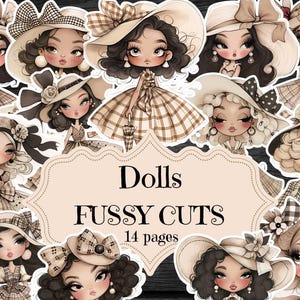 Papierpuppen Junk-Journal Zubehör Vintage Puppen Scrapbook Dolls CutOuts Puppen Shabby Chic Papierpuppen Ephemera Puppen Fussy Cuts