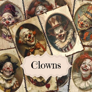 Clown Junk Journal Kit Vintage Clown Digital Scrapbook Paper Circus Junk Journal Supplies Circus Shabby Chic Backgrounds