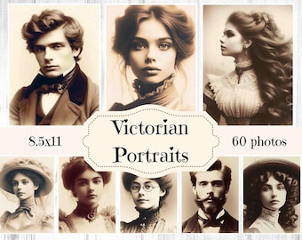 Fotos de retratos victorianos en sepia: Efímeras de revistas basura (descarga digital)