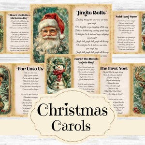 Weihnachten Junk-Journal Zubehör Weihnachten Vintage Shabby Chic Weihnachtslieder Sammelalbum Digitales Zubehör Weihnachten Hintergrund Printable