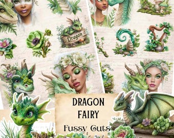 Dragon Junk Journal Kit: Shabby Chic Ephemera, Tags, Labels (Digital Download)