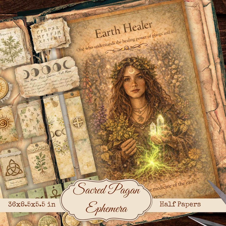 Witchcraft Junk Journal Kit: Vintage Sacred Pagan Scrapbook Paper ...