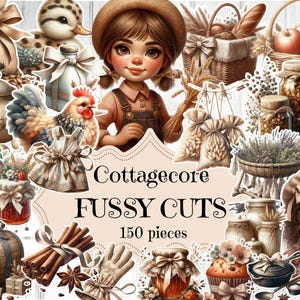 Fournitures pour journal indésirable Cottagecore, album de scrapbooking printanier vintage imprimable, découpes difficiles, découpes de la ferme, shabby chic, cottagecore éphémères