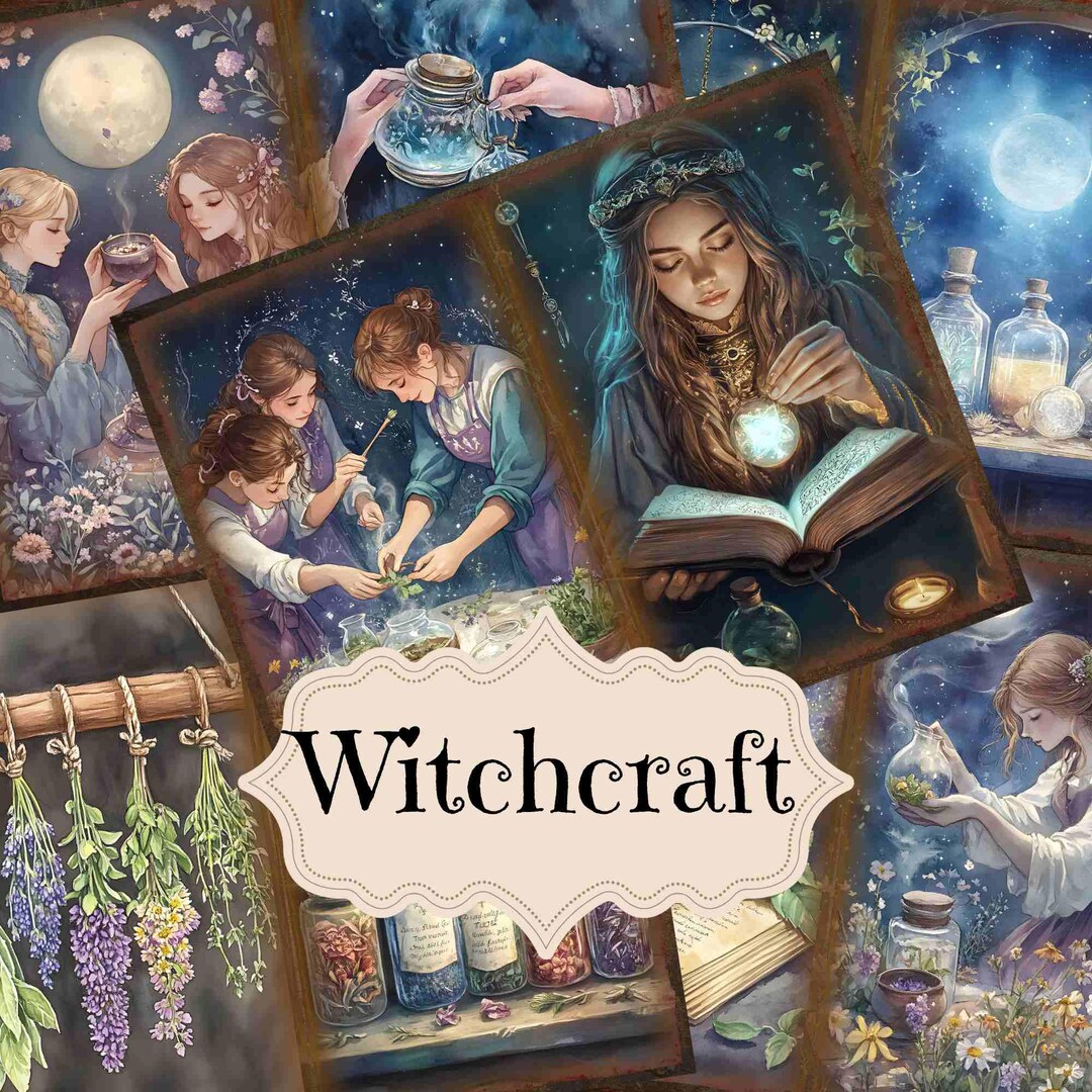 Witchcraft Junk Journal Kit: Vintage Potions, Shabby Chic (digital ...