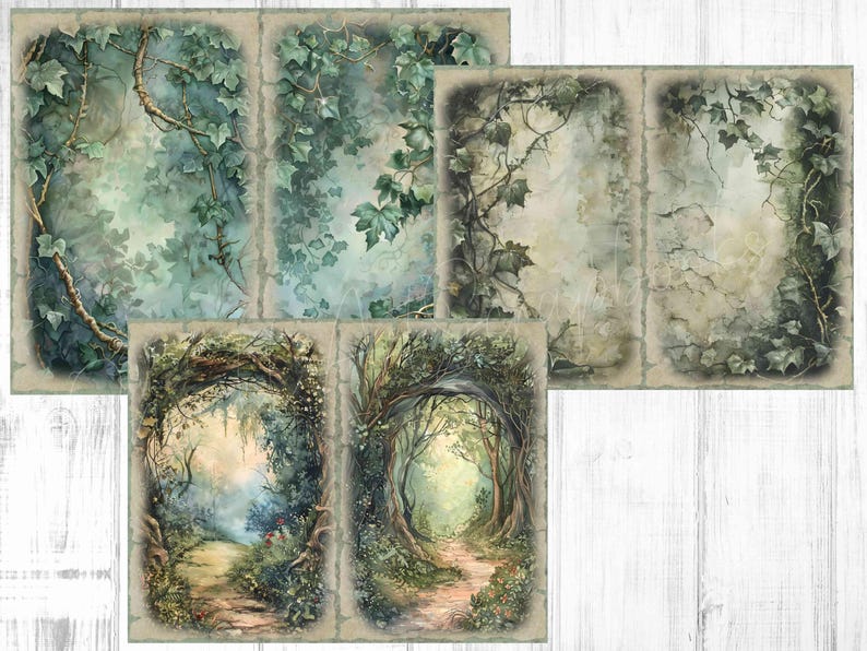 Enchanted Forest Junk Journal Kit: Vintage Forest Scrapbook (digital ...