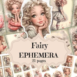 Kit diario di fata carina, album di ritagli fantasy con fata, sfondi stampabili, giardino incantato, forniture per diario di fata adorabile, shabby chic