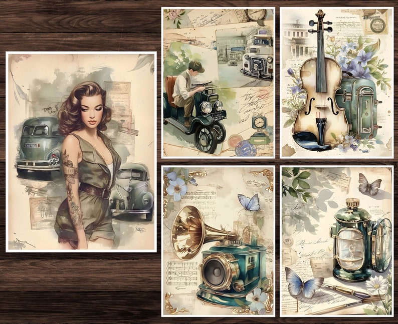 Retro Junk Journal Kit: Vintage Scrapbook Paper (digital Download) - Etsy