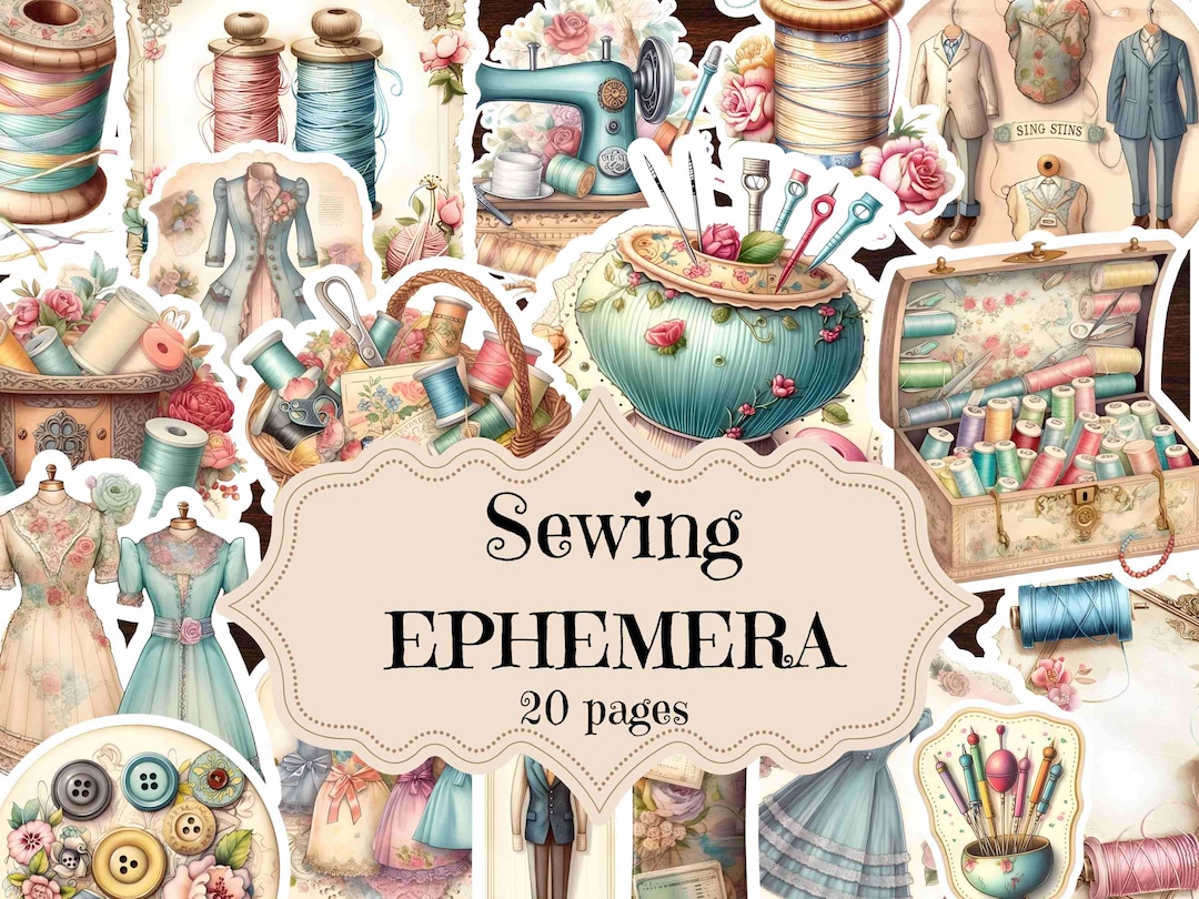 Vintage Sewing Junk Journal Kit: Shabby Chic Ephemera (printable) - Etsy
