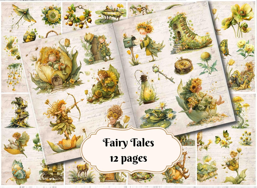 Spring Fairy Junk Journal Kit: Printable Ephemera, Fussy Cuts (digital ...