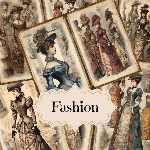 Victorian Fashion Junk Journal Printable Pages: Shabby Chic
