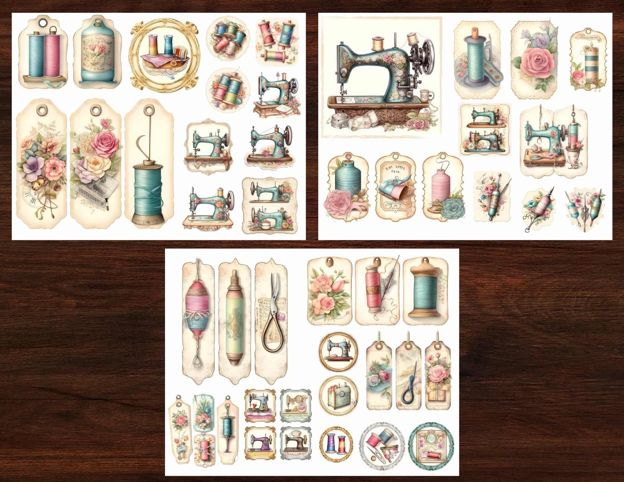 Vintage Sewing Junk Journal Kit: Shabby Chic Ephemera (printable) - Etsy