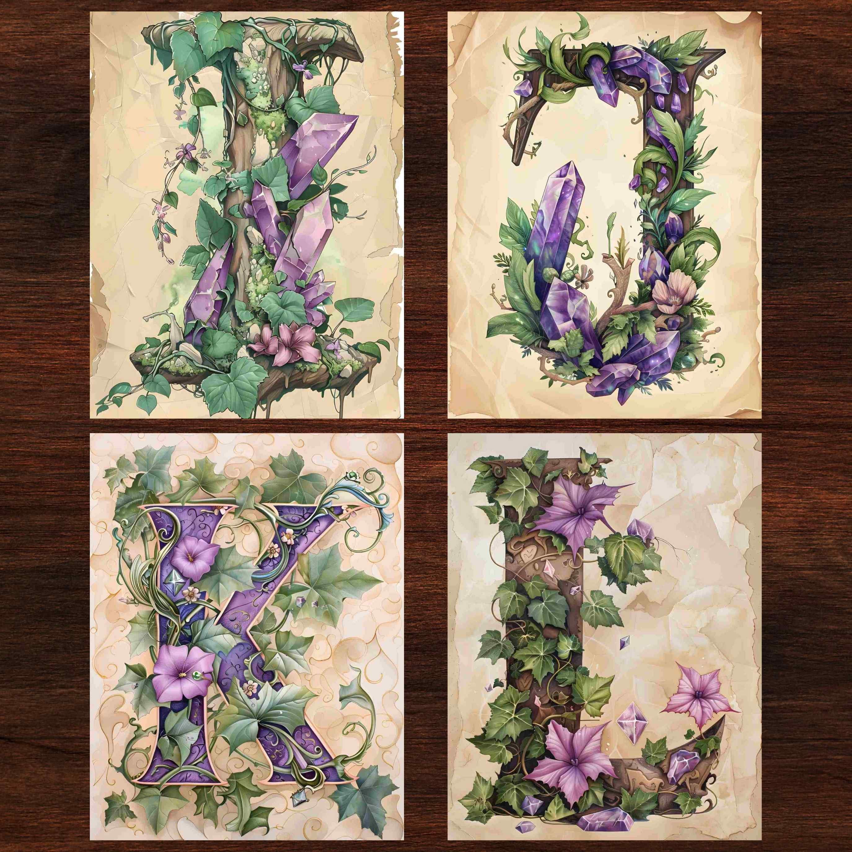 Alphabet Junk Journal Kit Enchanted Alphabet Scrapbook Digital Paper ...