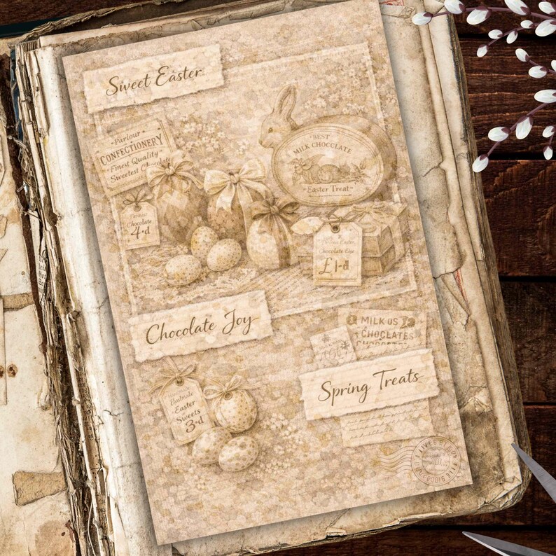 Easter Junk Journal Kit: Spring Easter Scrapbook Shabby Chic Pages ...