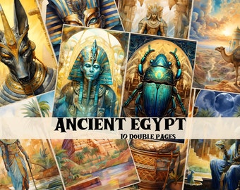 Ancient Egypt Junk Journal Kit Ancient Egypt Scrapbook Digital Pritnable Pages Ancient Egypt Junk Journal Supplies Shabby Chic Backgrounds