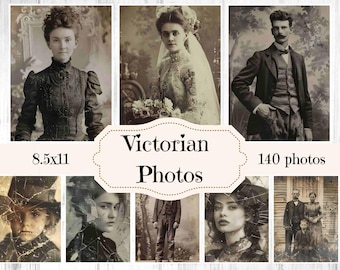 Fotos de retratos victorianos: Efímeras de diario basura (140 páginas) (Descarga digital)