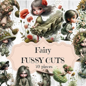 Lentefee Junk Journal Supplies Fantasy Fairy Plakboek Afdrukbaar Bos Kieskeurig Cuts Valentijn Shabby Chic Bosfee Efemere