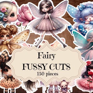 Fée fantastique, coupes difficiles pour journal, fournitures de scrapbooking, découpes de fées imprimables, forêt enchantée, objets éphémères, éphémères minables et chics