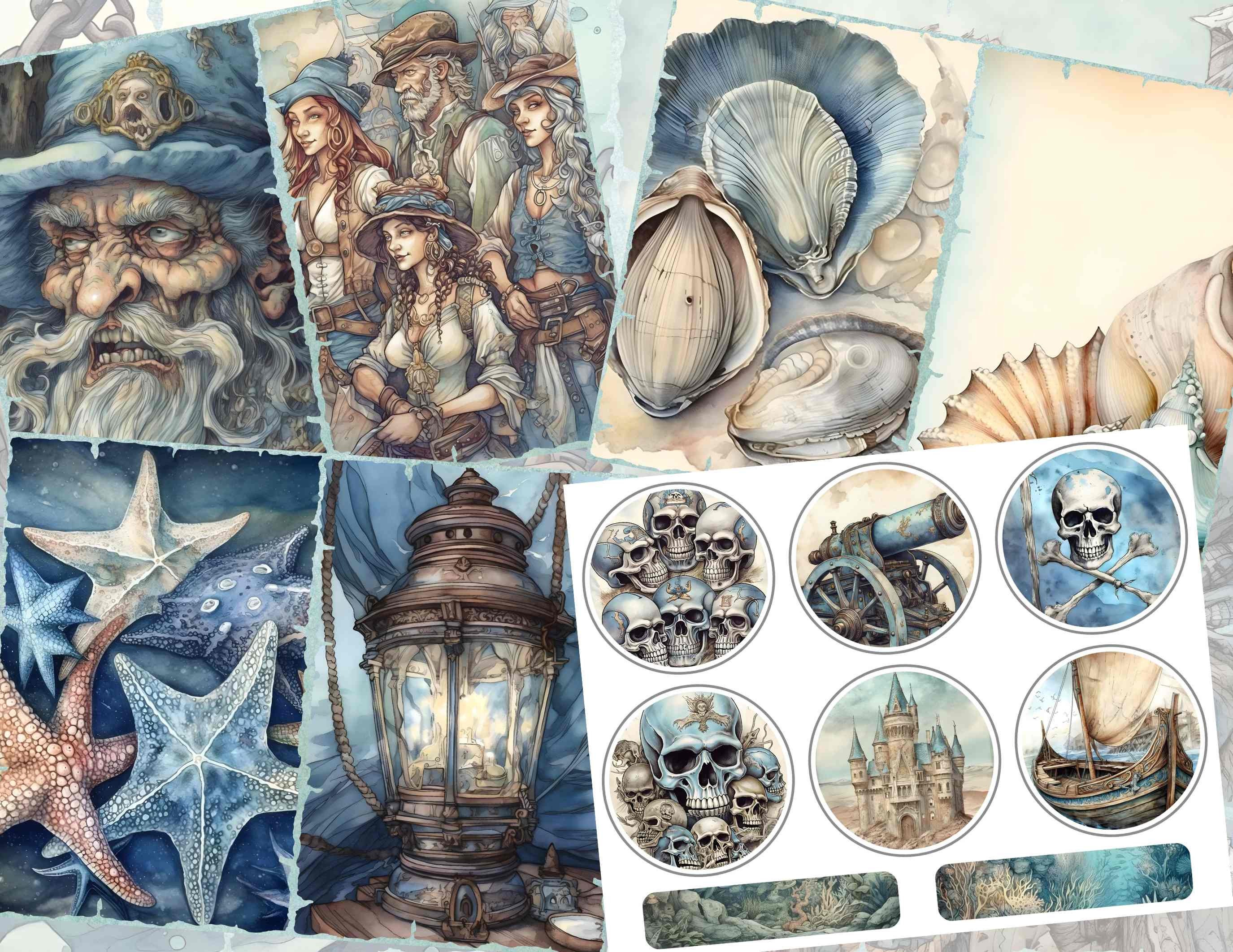 Nautical Junk Journal Printable: Marine Ephemera, Scrapbook Pages ...