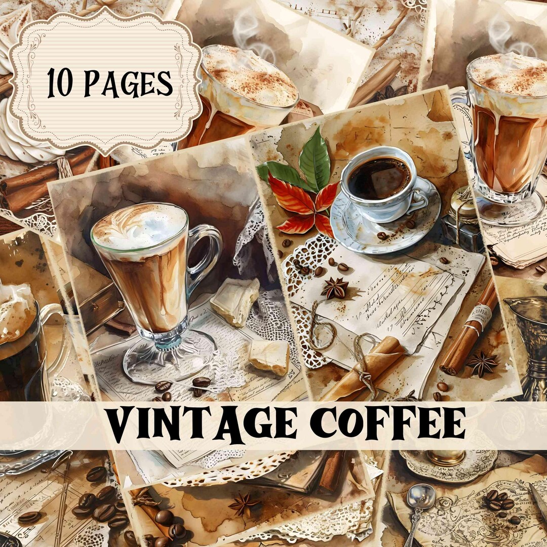Autumn Coffee Junk Journal Kit Vintage Coffee Scrapbook Printable Pages ...