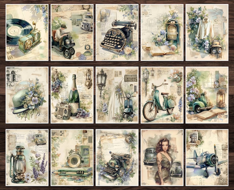Retro Junk Journal Kit: Vintage Scrapbook Paper (digital Download) - Etsy