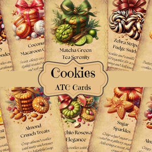 Diário de Culinária Suprimentos Livro de Receitas Vintage Ephemera Scrapbook Cozinha Shabby Chic Cozinha Cartões ATC Biscoitos Ephemera Cozinha Recortes