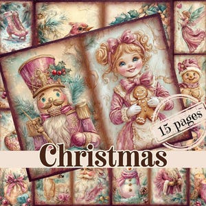 Vintage Christmas Scrapbook Paper: Christmas  Junk Journal (Digital Download)