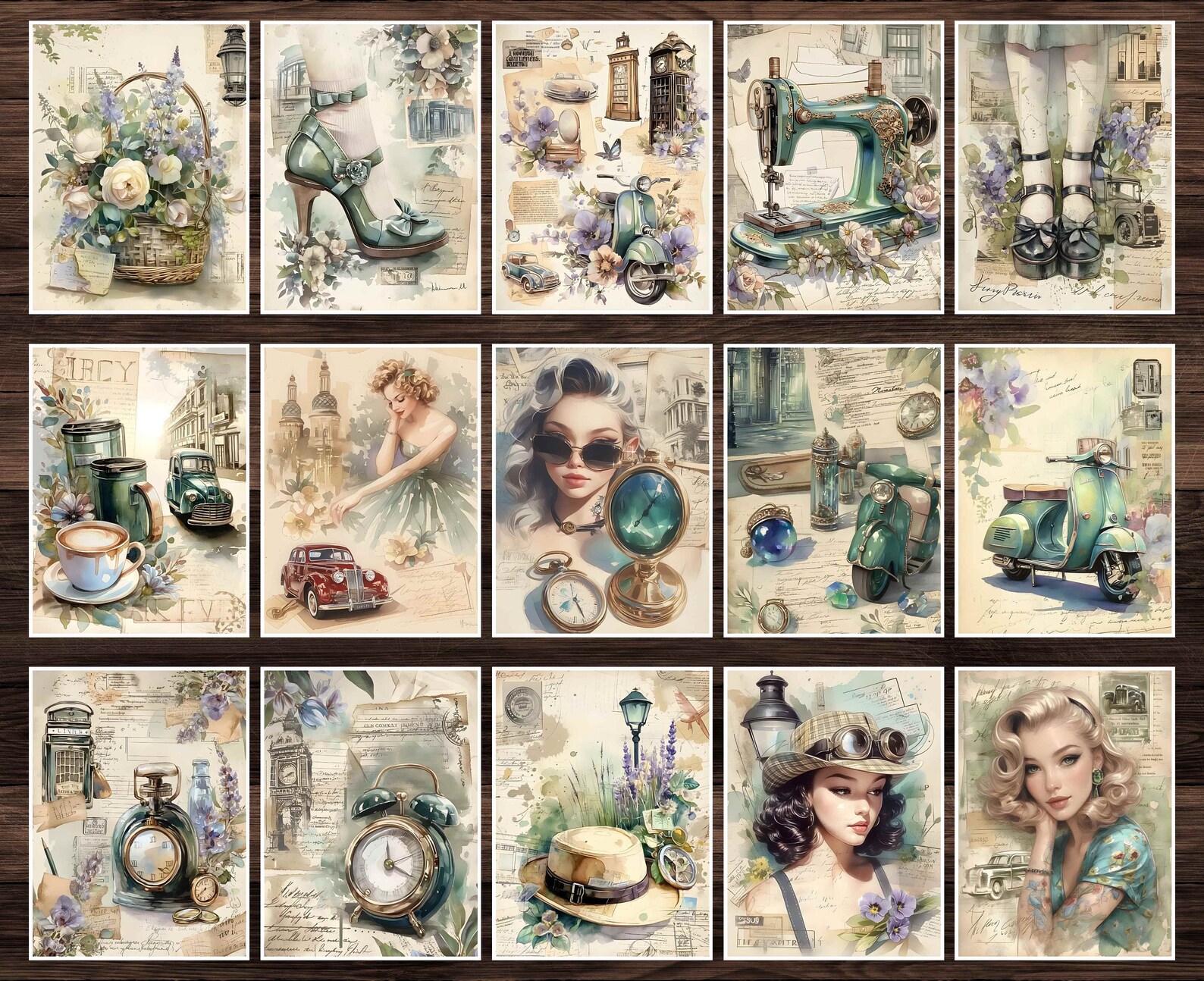 Retro Junk Journal Kit: Vintage Scrapbook Paper (digital Download) - Etsy