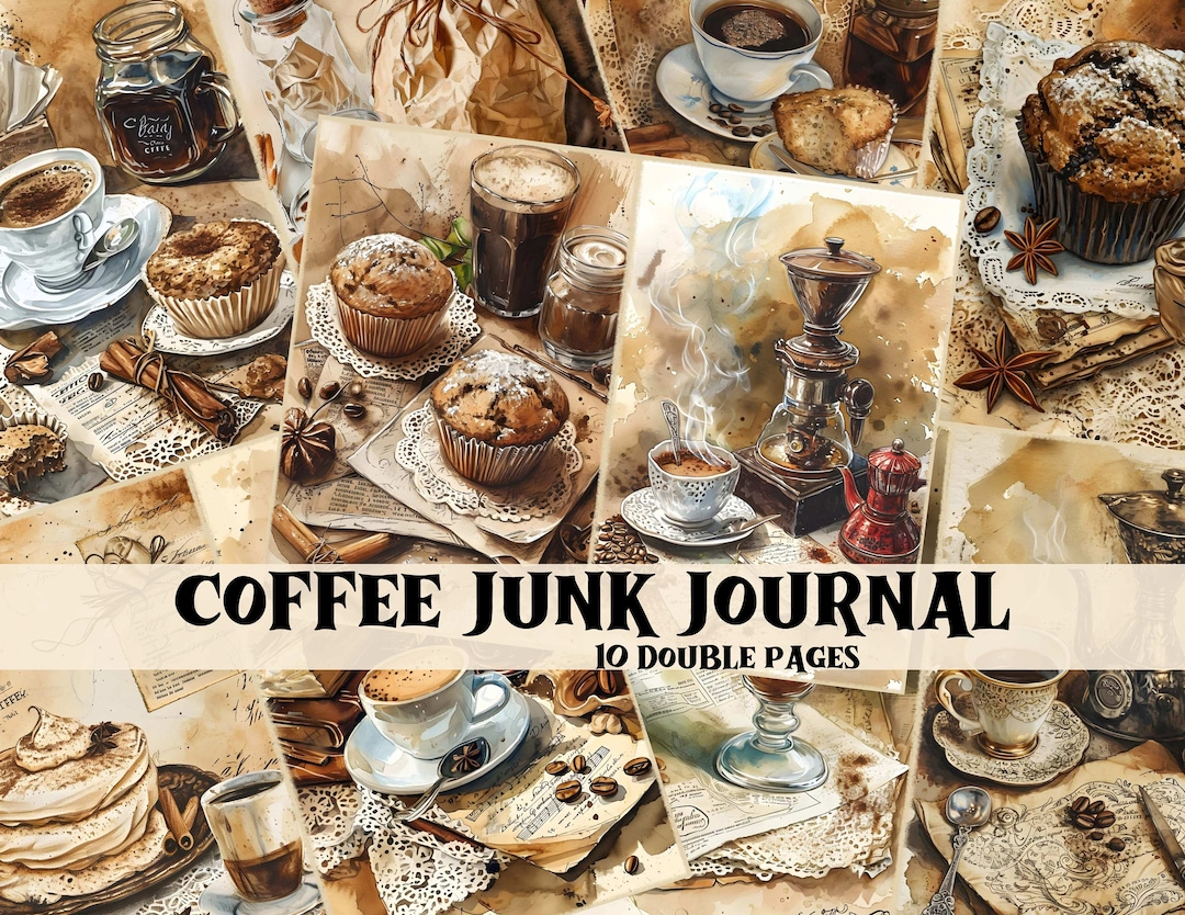 Autumn Coffee Junk Journal Kit Vintage Coffee Scrapbook Printable Pages ...