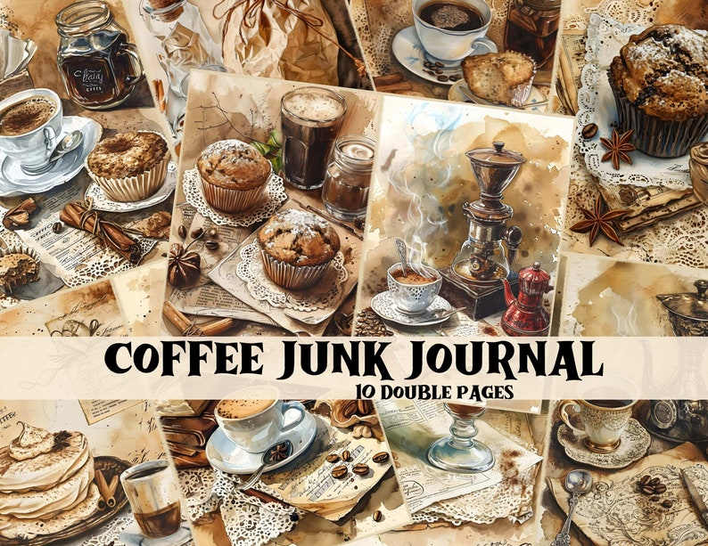 Autumn Coffee Junk Journal Kit Vintage Coffee Scrapbook Printable Pages ...