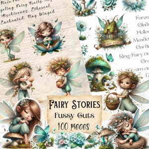 Fournitures de journal féerique de printemps, album de fées fantastiques, imprimable forêt, coupes difficiles, Saint-Valentin shabby chic, fée des forêts éphémères