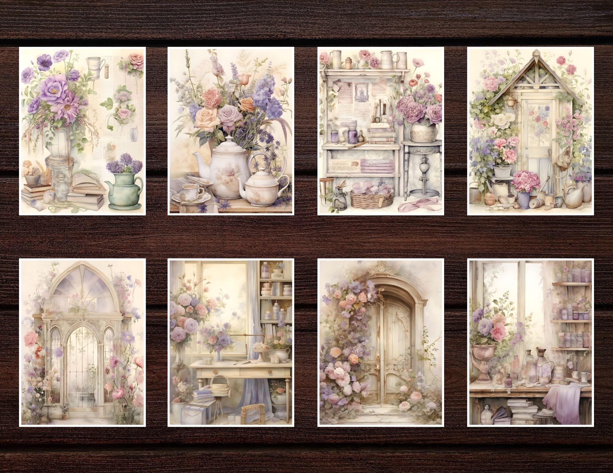 Purple Flower Junk Journal Kit: Vintage Ephemera (digital Download) - Etsy