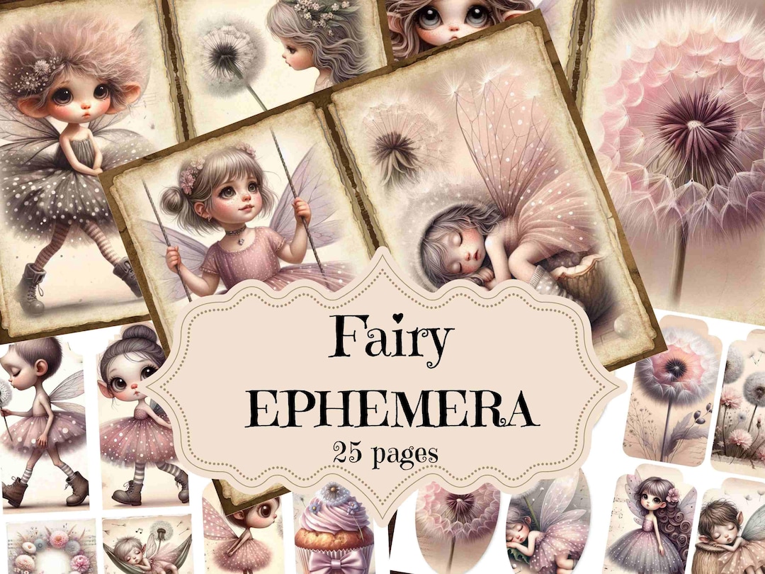 Fairy Junk Journal Kit: Printable Ephemera, Scrapbook Supplies (digital ...
