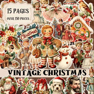 Kerst kieskeurig vintage junk dagboek kieskeurig kerst clipart plakboek afdrukbare benodigdheden aquarel rode kerst tags kortstondige