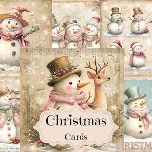 Suprimentos para diário de Natal Scrapbook de Natal Cartões digitais para impressão Coisas efêmeras chiques e surradas de Natal Fundos de Natal